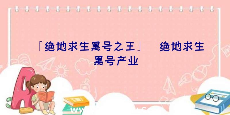 「绝地求生黑号之王」|绝地求生黑号产业